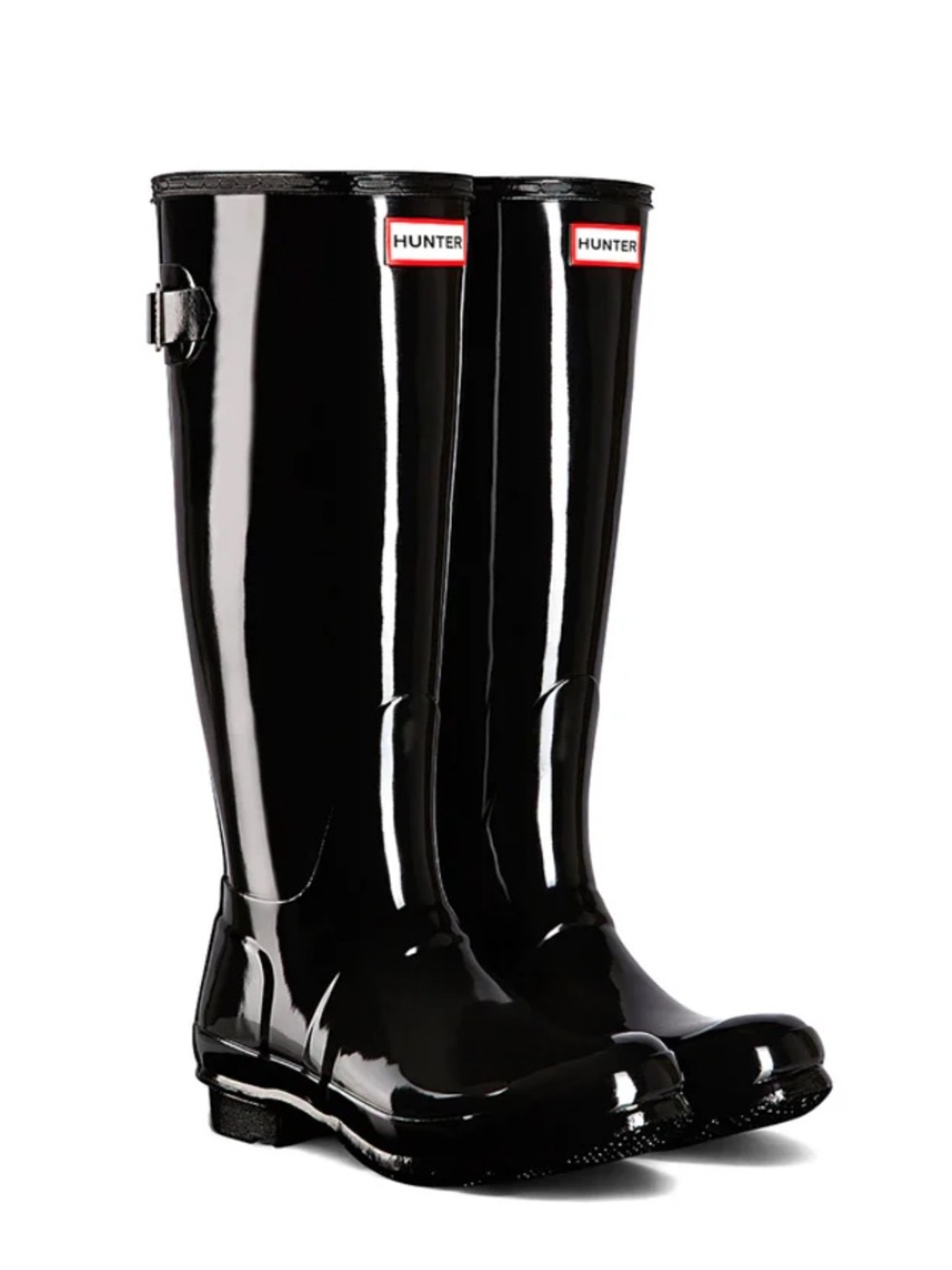 Hunter Glossy Black Rainboots